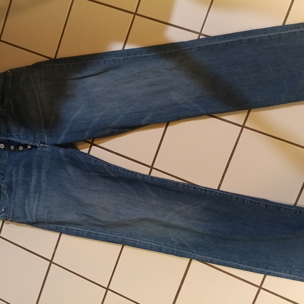 7 For All Mankind Blue Straight Leg Jeans